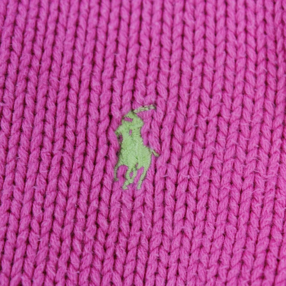 Ralph Lauren Girls' Hooded Jacket - Fuchsia Pink Knit - Size 6